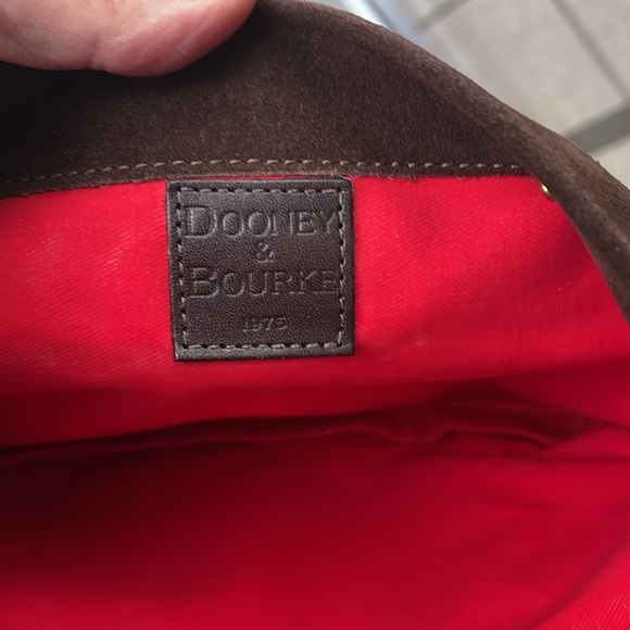 Dooney & Bourke Brown Suede fold over clutch - Picture 6 of 10